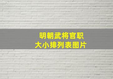 明朝武将官职大小排列表图片