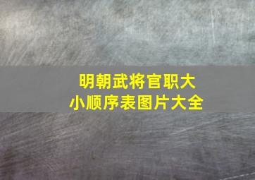 明朝武将官职大小顺序表图片大全