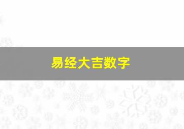 易经大吉数字