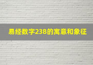 易经数字238的寓意和象征