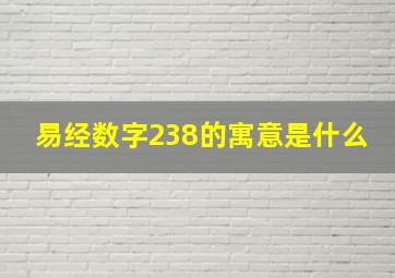 易经数字238的寓意是什么