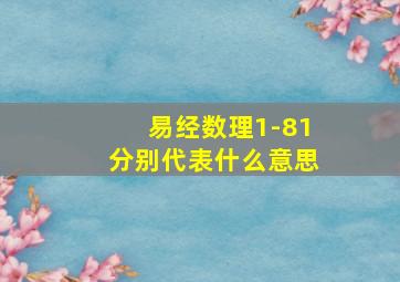 易经数理1-81分别代表什么意思