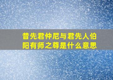 昔先君仲尼与君先人伯阳有师之尊是什么意思