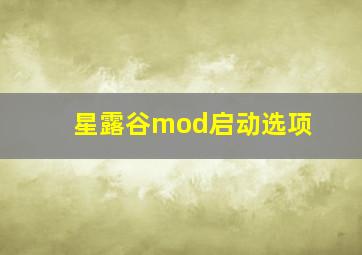 星露谷mod启动选项