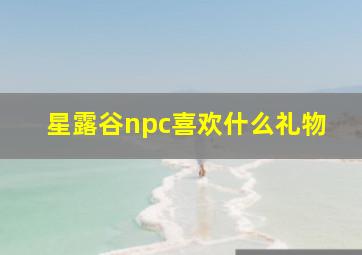 星露谷npc喜欢什么礼物