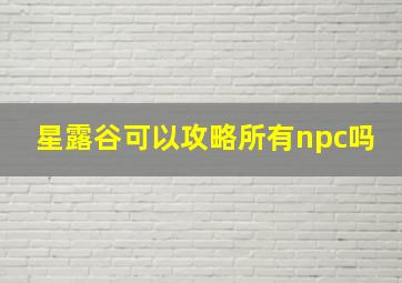 星露谷可以攻略所有npc吗