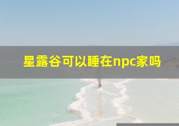 星露谷可以睡在npc家吗