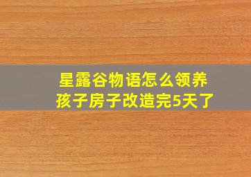 星露谷物语怎么领养孩子房子改造完5天了