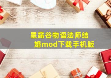 星露谷物语法师结婚mod下载手机版