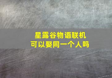 星露谷物语联机可以娶同一个人吗