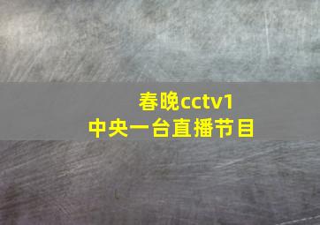 春晚cctv1中央一台直播节目