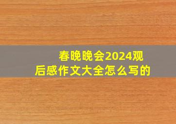 春晚晚会2024观后感作文大全怎么写的