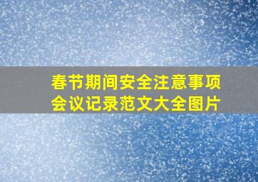 春节期间安全注意事项会议记录范文大全图片