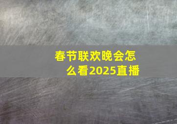 春节联欢晚会怎么看2025直播