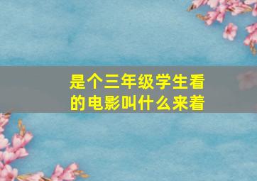 是个三年级学生看的电影叫什么来着