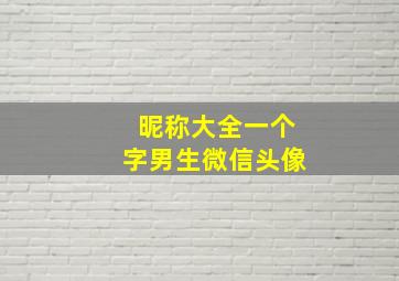 昵称大全一个字男生微信头像