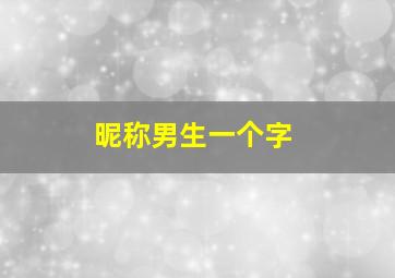 昵称男生一个字