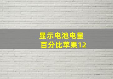 显示电池电量百分比苹果12