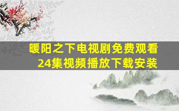 暖阳之下电视剧免费观看24集视频播放下载安装