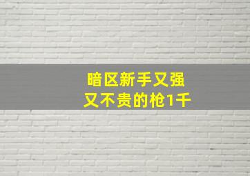 暗区新手又强又不贵的枪1千