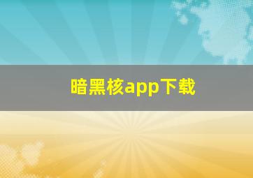 暗黑核app下载