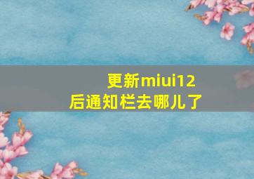 更新miui12后通知栏去哪儿了