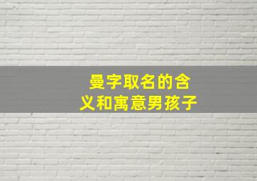 曼字取名的含义和寓意男孩子