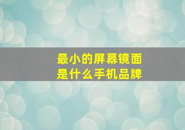 最小的屏幕镜面是什么手机品牌