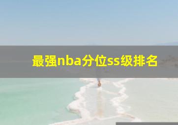 最强nba分位ss级排名