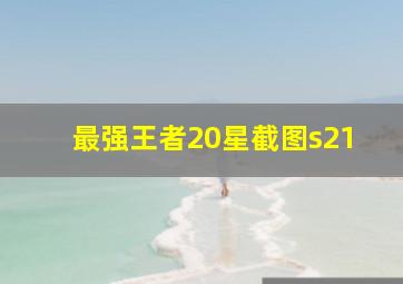 最强王者20星截图s21