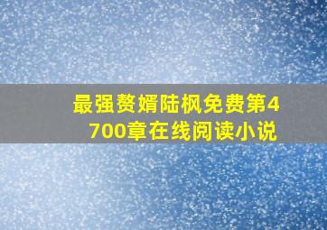 最强赘婿陆枫免费第4700章在线阅读小说