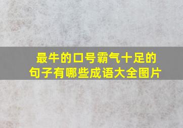 最牛的口号霸气十足的句子有哪些成语大全图片