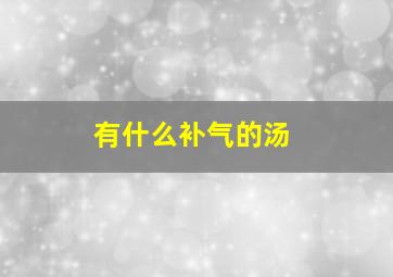 有什么补气的汤