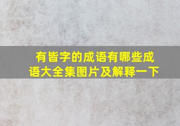 有皆字的成语有哪些成语大全集图片及解释一下