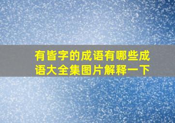 有皆字的成语有哪些成语大全集图片解释一下