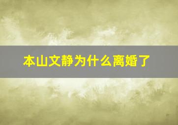 本山文静为什么离婚了