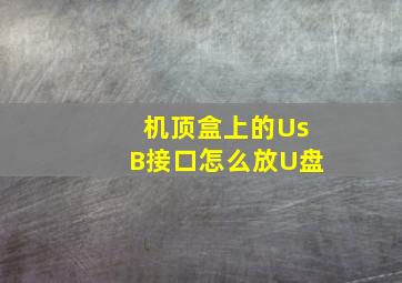 机顶盒上的UsB接口怎么放U盘