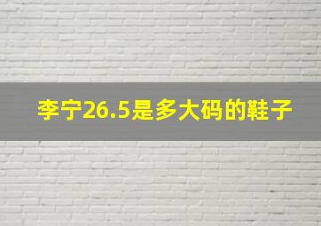 李宁26.5是多大码的鞋子