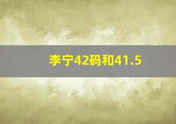 李宁42码和41.5