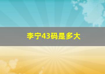 李宁43码是多大