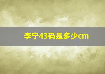 李宁43码是多少cm