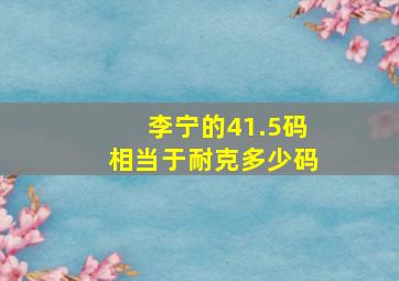 李宁的41.5码相当于耐克多少码