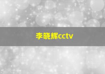 李晓辉cctv