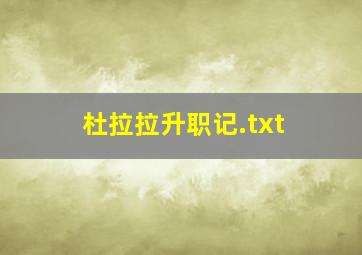 杜拉拉升职记.txt