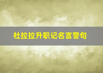 杜拉拉升职记名言警句