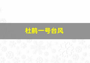 杜鹃一号台风