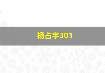 杨占宇301