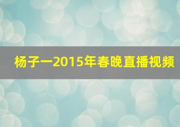 杨子一2015年春晚直播视频