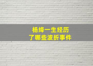 杨绛一生经历了哪些波折事件