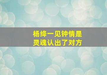 杨绛一见钟情是灵魂认出了对方